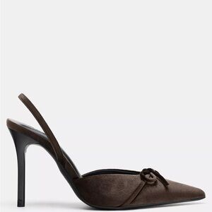 Zara Dark Brown Slingback Heels